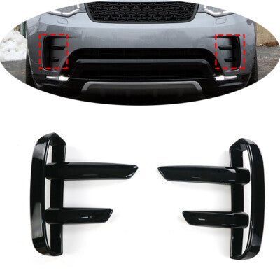 Front Bumper Grille Fog Lamp Strip (Glossy Black) Right LR142429 & Left LR142430 Compatible With Land Rover Discovery 5 L462 (2020)