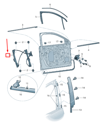Front Right  Power Window Regulator   5E0837462 5E0837462B 5ED837462 Compatible with SKODA OCTAVIA III (5E3, NL3, NR3)