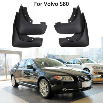 Front & Rear Wheel Mud Guard Flap (Set of 4) 30664836 30796914 Compatible With Volvo S80 (2007-16)
