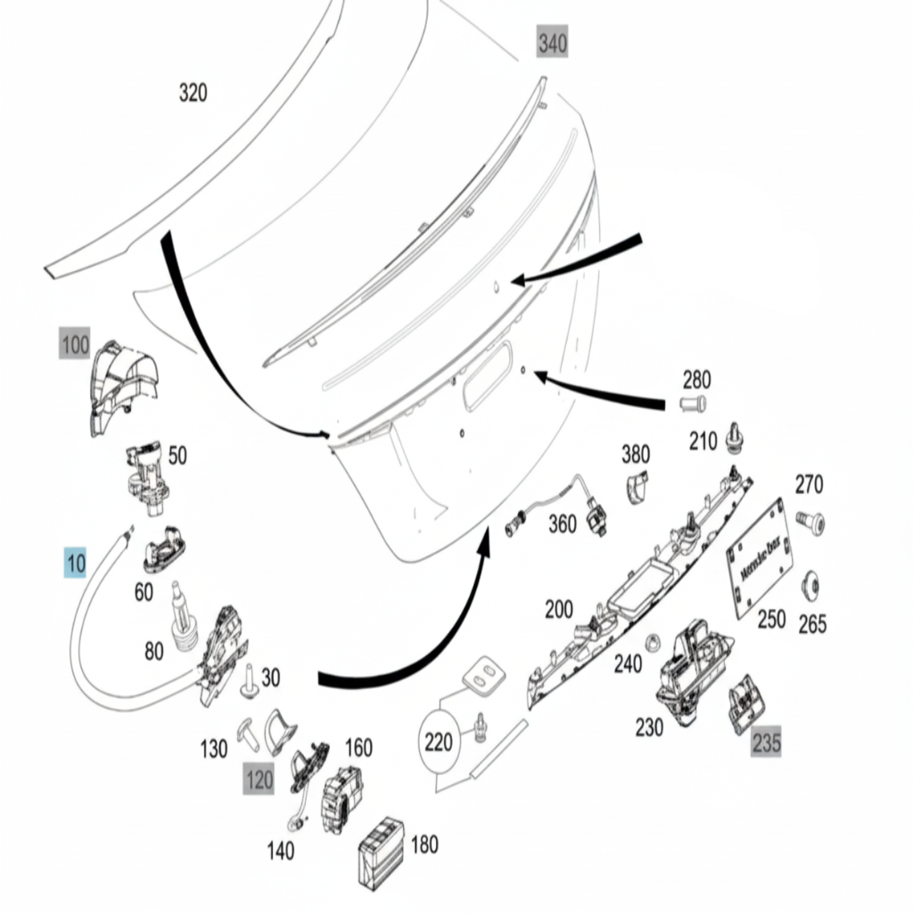 Rear Trunk Tailgate Door Lock Latch Actuator Assembly 2047500485 Compatible With MERCEDES-BENZ C-CLASS (W204) & C-CLASS (W205) & CLS (C218) & E-CLASS (W212) & E-CLASS (W213) (2011-19)
