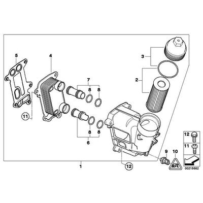 Oil Cooler Assembly 11427807799 For BMW 3 Series E90 & 5 Series E60, X1 E84   Tag-O-97