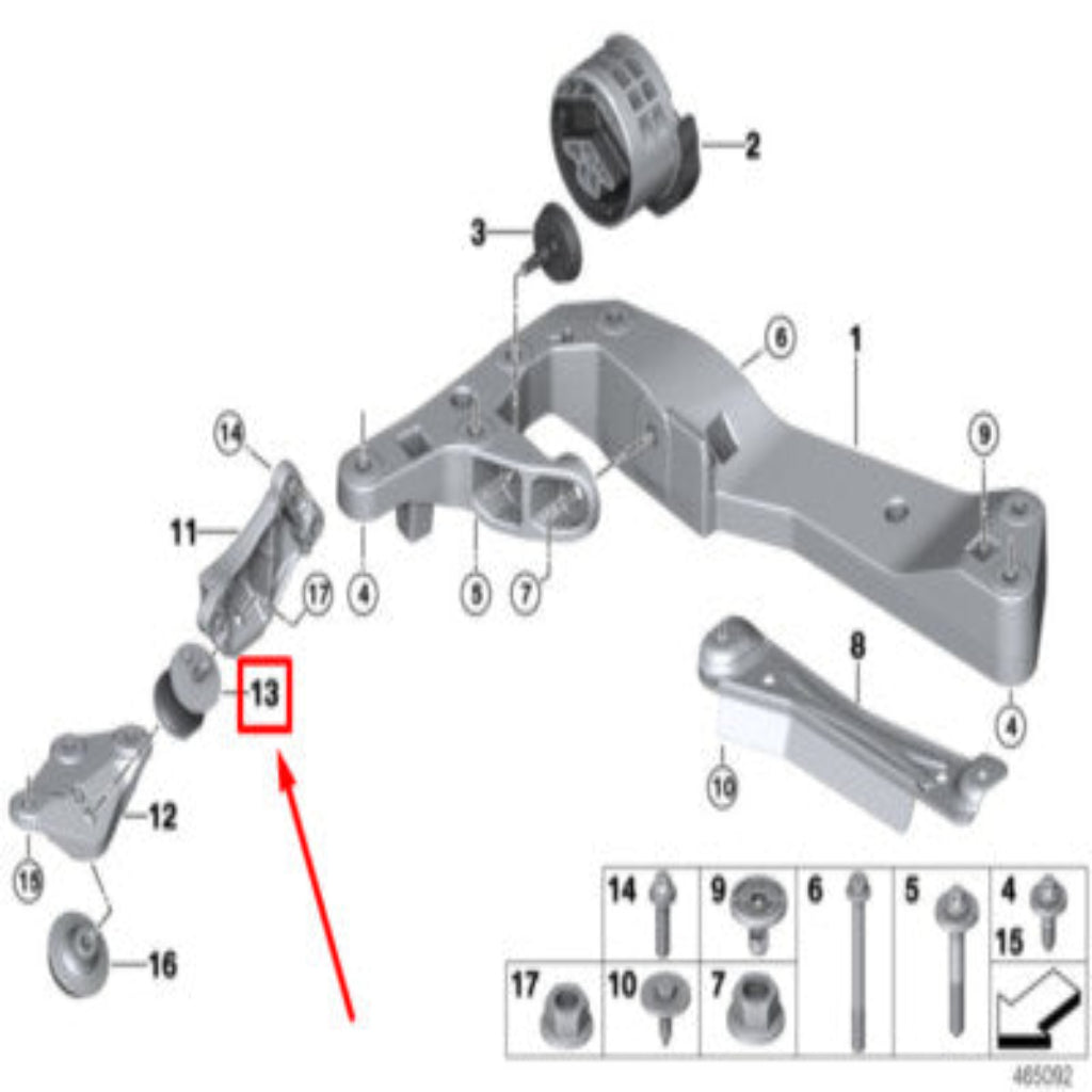Engine Suspension Rubber Mounting 22326880658 Compatible With BMW G01 G05 G20 G30