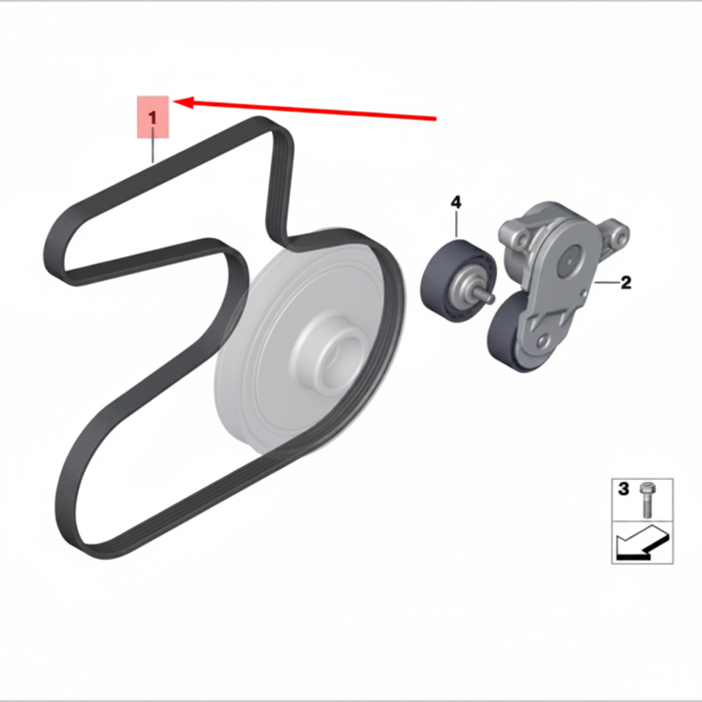 Timing Belt 5PK1397 11288511919 Compatible With MINI COUNTRYMAN (R60) Tag-BEL-14
