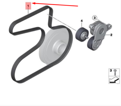 Timing Belt 5PK1397 11288511919 Compatible With MINI COUNTRYMAN (R60) Tag-BEL-14