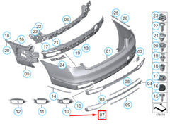 Rear Bumper Chrome Left 51127369919 & Right 51127369920 Compatible With BMW 7 Series G11 G12 2015-2020