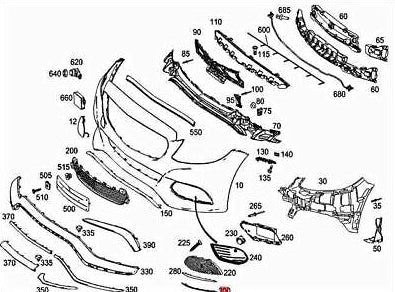 Front Left Bumper Chrome Left 2058851174 Right 2058851274 Compatible With Mercedes-Benz C-Class W205 (2015-2023) Tag No.273