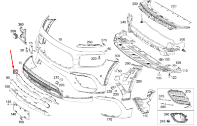 Front Bumper Chrome 2478855801 Compatible With Benz Show Grill  B-Class W247 Tag No.255