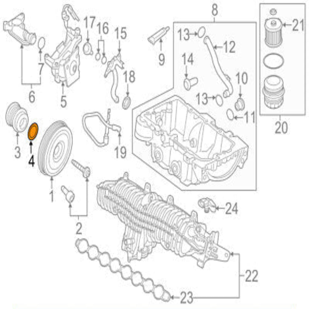 Crankshaft Pulley 31430071 Compatible With  VOLVO & Volvo S60 & VOLVO S80 II (124) & VOLVO XC40 (536)