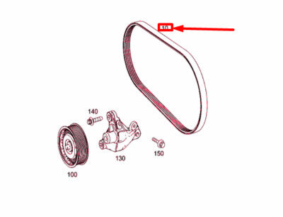 Timing Belt 6PK2000 Compatible With MERCEDES BENZ C-CLASS (W204) & CLS (C218) & GLE (W166) & M-CLASS (W166) Tag-BEL-04