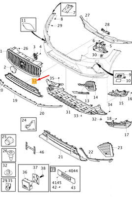 Front Bumper Grill 32234933 Compatible With VOLVO XC60 II (246) Tag No.210