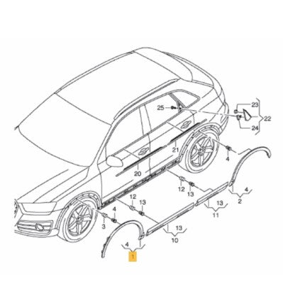 Front Right Wheel Arch (EYEBROW) 8U0853718  Compatible With AUDI Q3 (8UB, 8UG) Tag-EY-01