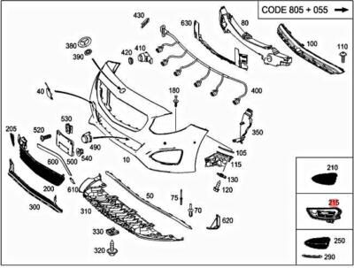 Front Bumper Bracket Left 1178852222 & Right 1178852322 Compatible With Mercedes-Benz CLA-CLASS W117 (2012-2015) Tag No.504