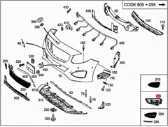 Front Bumper Bracket Left 1178852222 & Right 1178852322 Compatible With Mercedes-Benz CLA-CLASS W117 (2012-2015) Tag No.504