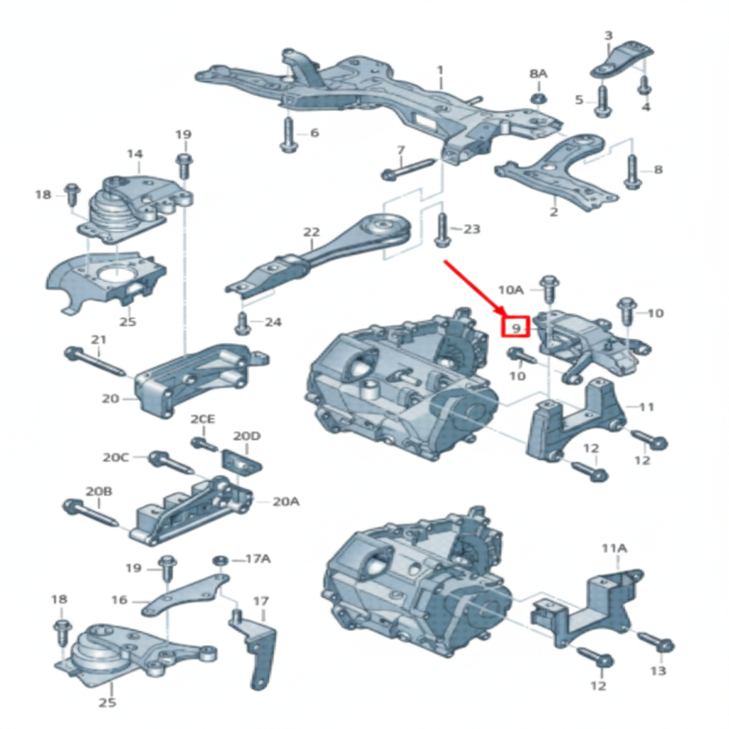 Engine Mounting Gare Box MTG 6RF199555J SKODA FABIA II (542) RAPID (NA2)