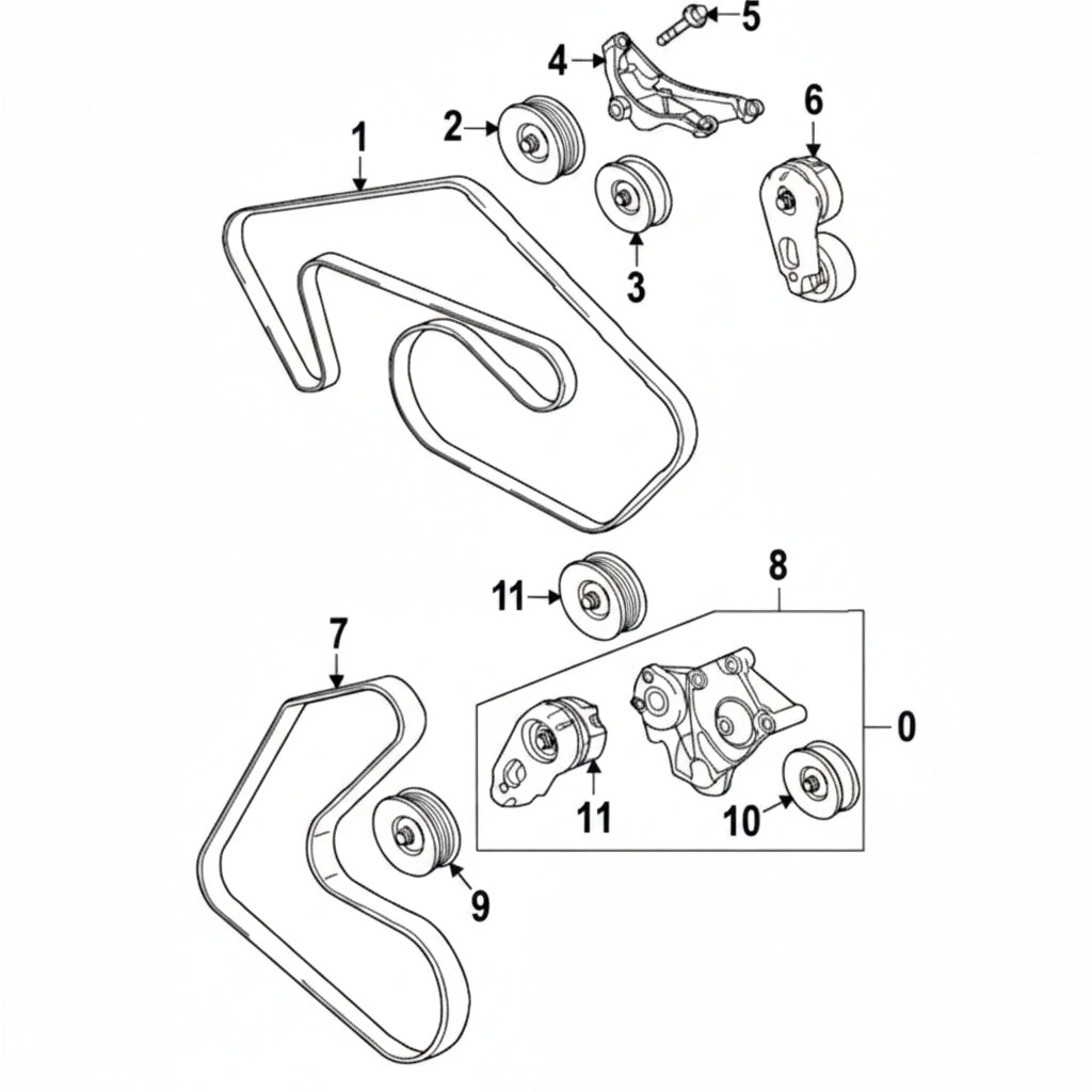 Belt Tensioner With Pulley C2D21150 Compatible With Jaguar XE & XF