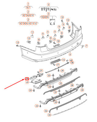 Rear Bumper Bracket Left 4G0807363C & Right 4G0807364C Compatible With AUDI A6 C7 (4G2, 4GC) | A6 / S6 (2016-2018) Tag No.71