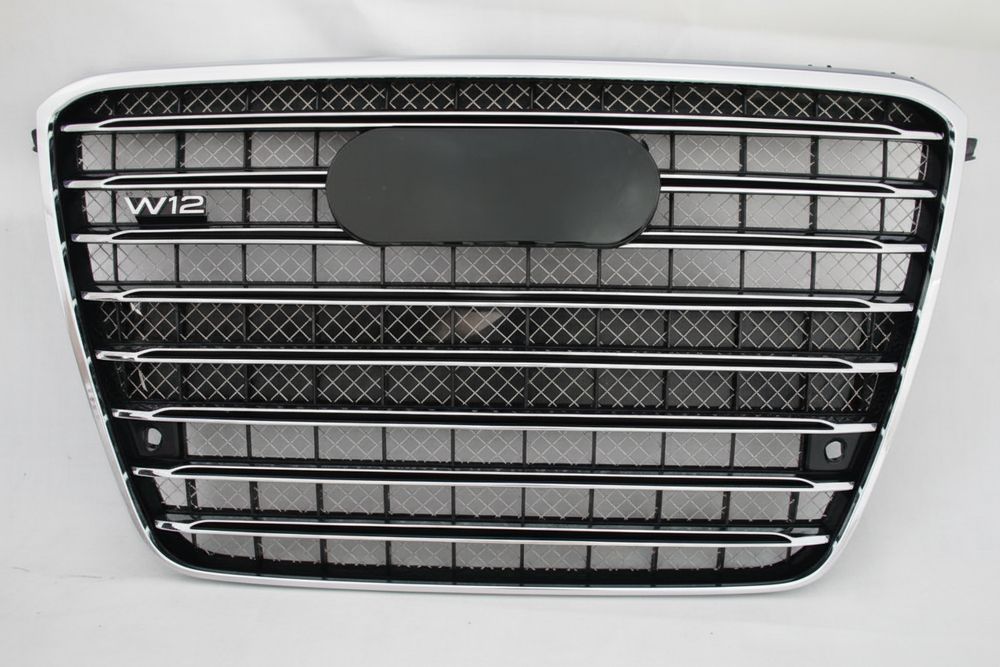 S8 Black And Chrome Upgrade Show Grill (With Logo) 4H0853651GHT94 Compatible With AUDI A8 (2011-2014) Tag No.107
