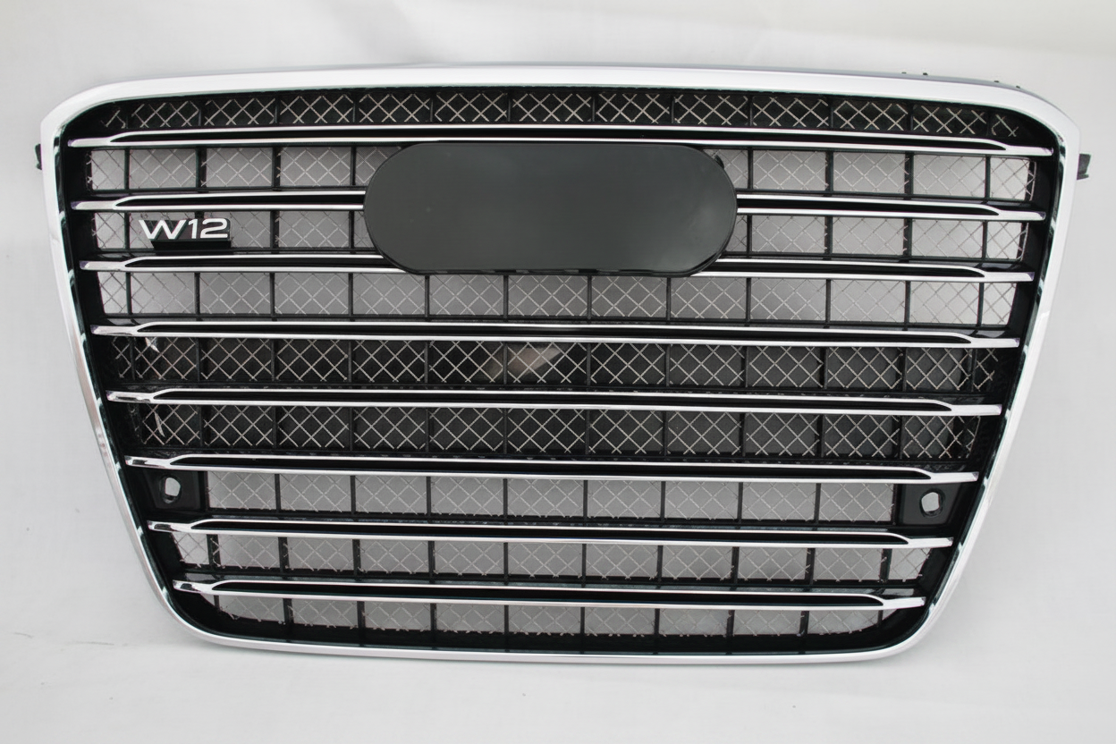 S8 Black And Chrome Upgrade Show Grill (With Logo) 4H0853651GHT94 Compatible With AUDI A8 (2011-2014) Tag No.107
