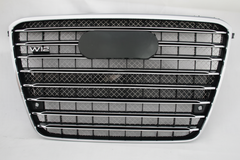 S8 Black And Chrome Upgrade Show Grill (With Logo) 4H0853651GHT94 Compatible With AUDI A8 (2011-2014) Tag No.107