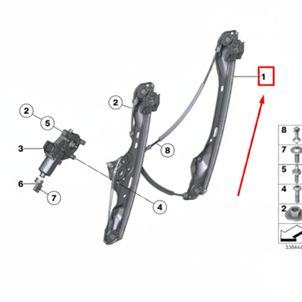Front Right Power Window Regulator 51332990386 Compatible with BMW X1 (E84)
