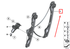 Front Right  Power Window Regulator 51332990386 Compatible with BMW X1 (E84)
