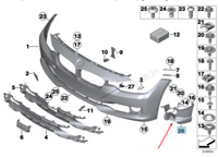 Fog Lamp Braket Left 51117284813 Right 51117284814 Compatible With BMW  3 SERIES F30 Tag No.1544