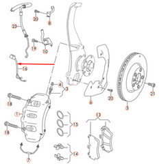 Front Brake Pad Wear Sensor 7P0907637A Compatible With PORSCHE CAYENNE 92A & PANAMERA 970