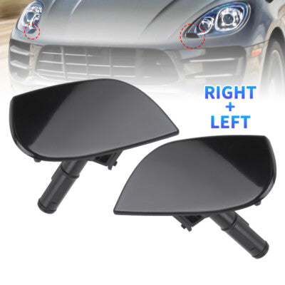 Washer Cap Set With Nozzle Left 95B955099A & Right 95B955100A Compatible With Porsche Macan (2014-2017) Tag No.155