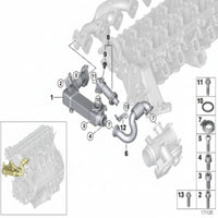 Engine Coolant Thermostat Housing Assembly 11717787870 6338003 93172110 For BMW 5 Series E60 & X5 E70 Tag-E-92