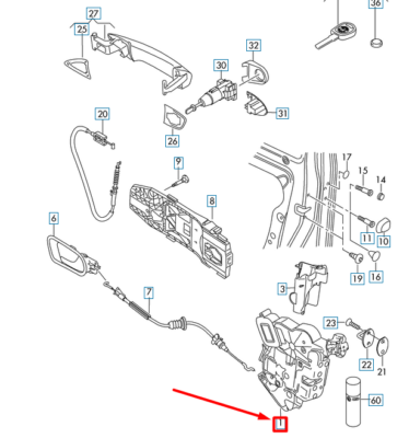 Front Right Door Lock Actuator 5E2837016A Compatible With SKODA OCTAVIAN (New Model)