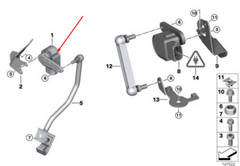 Headlight Level Sensor 37146853754 Compatible With BMW X1  E84 & X5 E70 & X6 E71