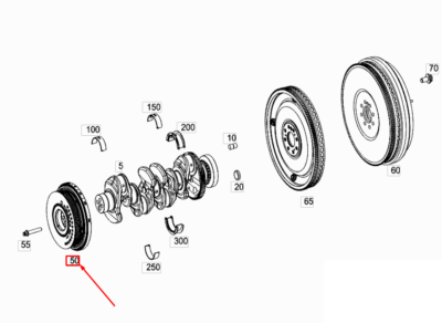 Belt Pulley VD1221 6540300003 Compatible with MERCEDES-BENZ A-CLASS Saloon (V177), C-CLASS (W205), CLS (C257) (CONTINENTAL)
