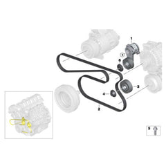 Multi Rib Belt 6PK1990 11287549150 Compatible With BMW 3 (E90), 5 (E60), X3 (E83) (CONTINENTAL)