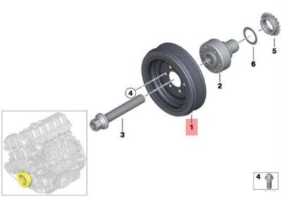 Crankshaft Pulley 11237580391 Compatible With BMW 5 Series F10 Tag-CP-07