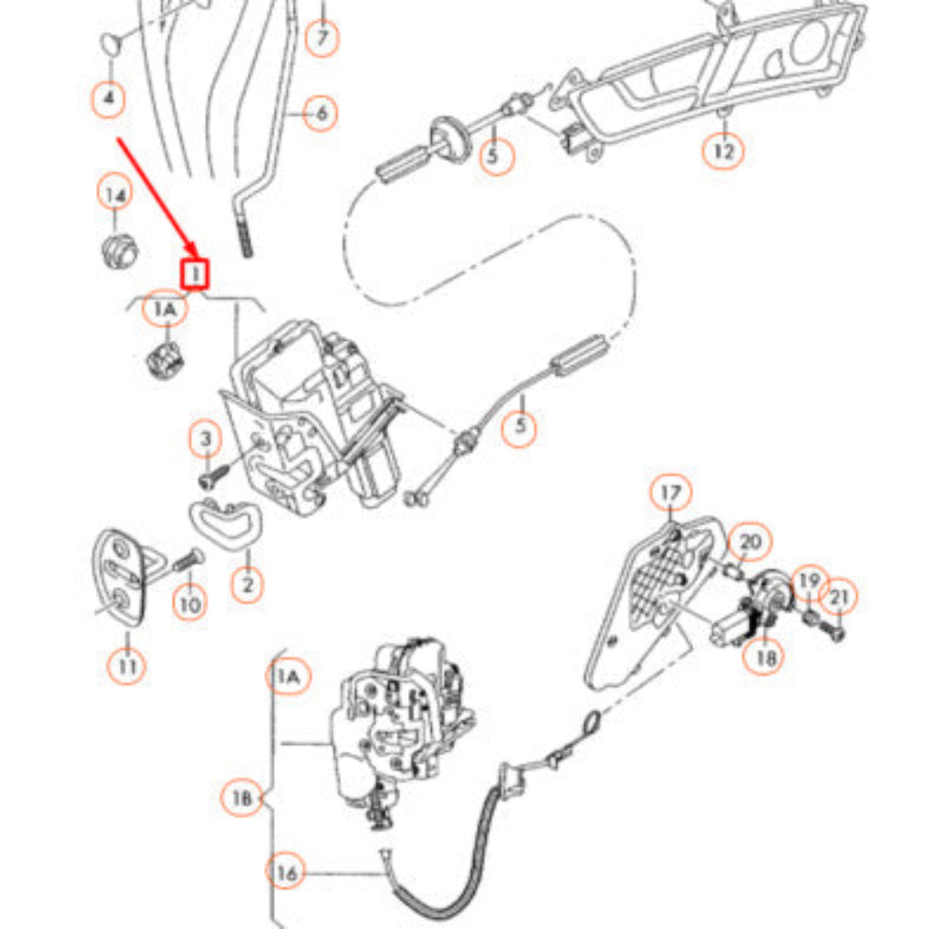 Rear Right Door Lock Actuator 4F0839016J Compatible With AUDI A6 C6 (4F2) | A6 / S6  (2005-11)