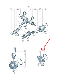 Engine Coolant Pipe Hose 04L121131J 04L121131AA 04L121133AA 04L121131E Compatible With AUDI A3 Limousine (8VS, 8VM) | A3 / S3 & Q3 (8UB, 8UG) & SKODA KODIAQ I (NS6, NS7, NV7) & OCTAVIA III (5E3, NL3, NR3) Tag No.59