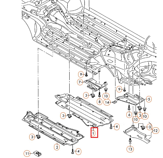 Front Underbody Trim Left 4F0825207D Compatible With AUDI A6 4F Tag No.4