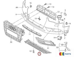 Front Bumper Grille Grill-Lower Plate 8K0807611 Compatible With AUDI A4 B8 (8K2) | A4 / S4 Tag 1