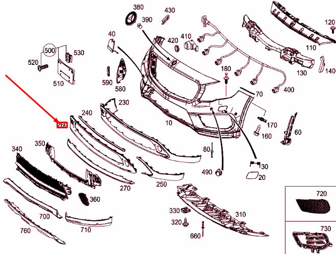 Front Bumper Chrome (Matt) A1568851622 Compatible With Mercedes Benz (W156)  GLA-Class (2014-2016) Tag No.224