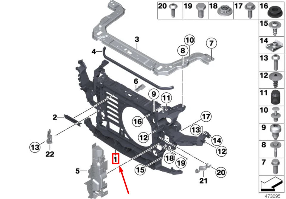 Front Radiator Support Panel 51649802025 Compatible With MINI COOPER COUNTRYMAN R60