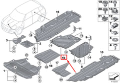 Underside Paneling - Rear Right 51759804841 Compatible with MINI F55 Tag No.3