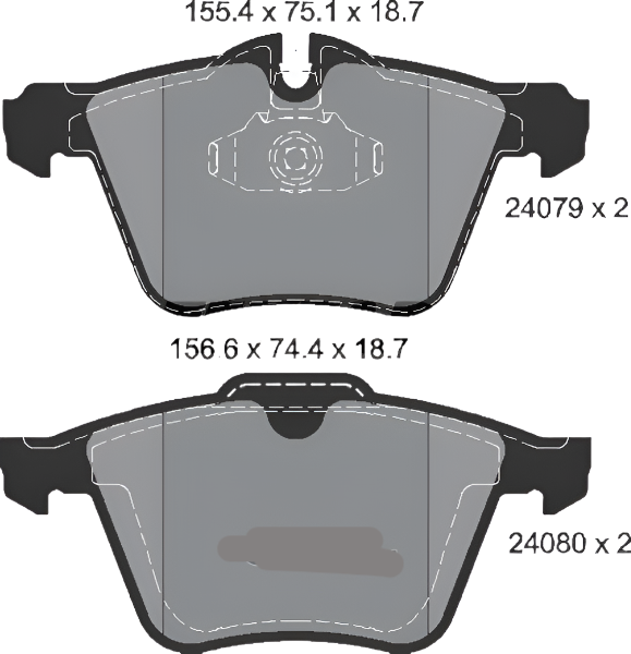 Front Brake Pad C2C35440 2407901 2580301 P36027 Compatible With JAGUAR XF I  X250 & XJ X351