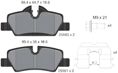 Rear Brake Pad 34216778327 2598001 P06090 Compatible With MINI COOPER F55 & MINI F56 & MINI F57