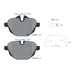 Rear Brake Pad 34219808706 2547801 P06080 Compatible With MINI COUNTRYMAN R60