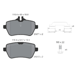 Rear Brake Pad 34216767145 2362381 2362303 P06037  Compatible With MINI COOPER R60