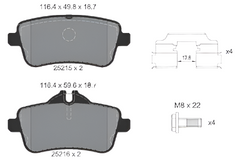 Rear Brake Pad A0064206820 2521502 2521501 P050100 Compatible With MERCEDES-BENZ  GLE W166 & GLS X166