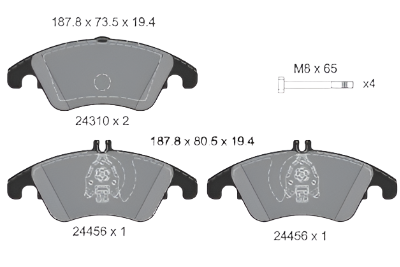 Front Brake Pad A0054201020 2431001 P050069 Compatible With MERCEDES-BENZ CLS C218 & E-CLASS W212