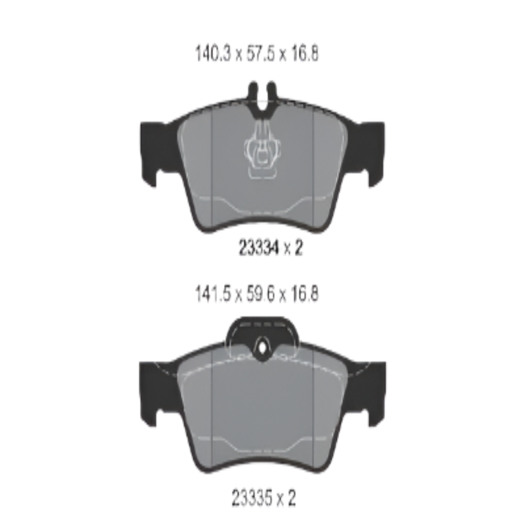 Rear Brake Pad A0034205120 2333403 P050052 Compatible With MERCEDES-BENZ CLS C218 & CLS C219 & E-CLASS W211 W212 & S-CLASS W220 W221