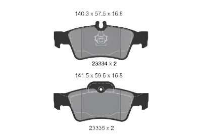 Rear Brake Pad A0034205120 2333403 P050052 Compatible With MERCEDES-BENZ CLS C218 & CLS C219 & E-CLASS W211 W212 & S-CLASS W220 W221