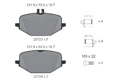 Rear Brake Pad A0004204102 2272303 P050168 Compatible With MERCEDES-BENZ GLE V167 & GLS W167